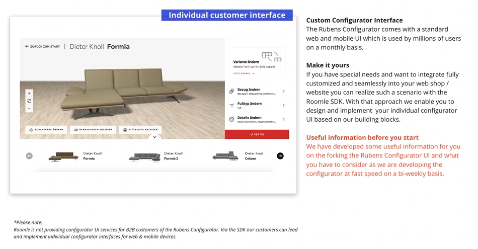 Custom Rubens Configurator UI example
