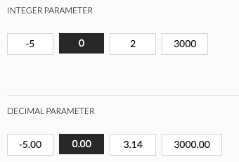 Integer and Decimal Parameters Display